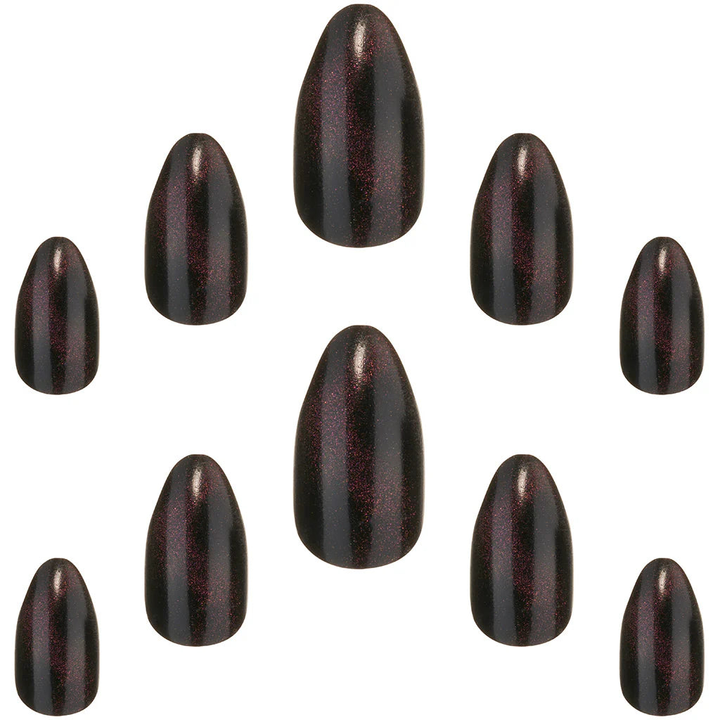 Cat Eye Effect False Nails Stiletto Medium Length - Stardust