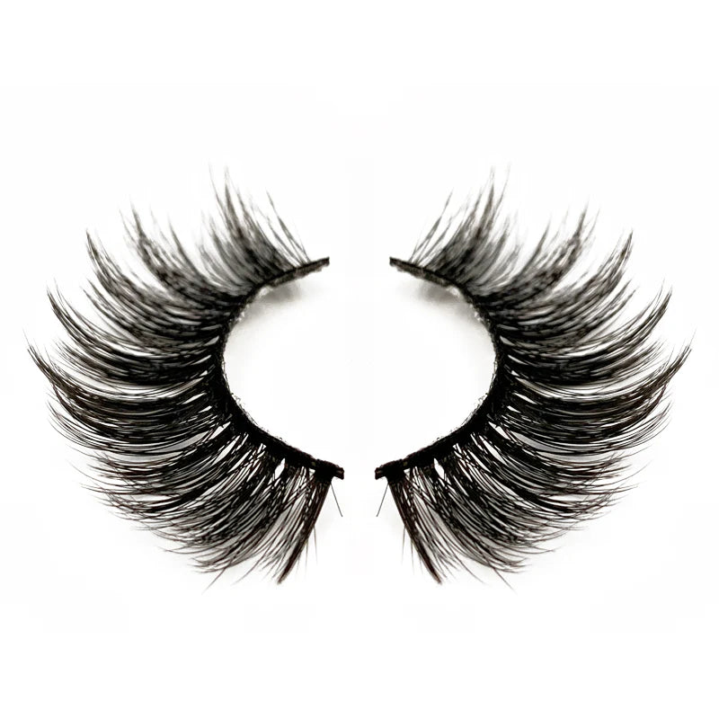 Natural 3D Faux Mink Lashes Colorful Package with Lash Brush V06