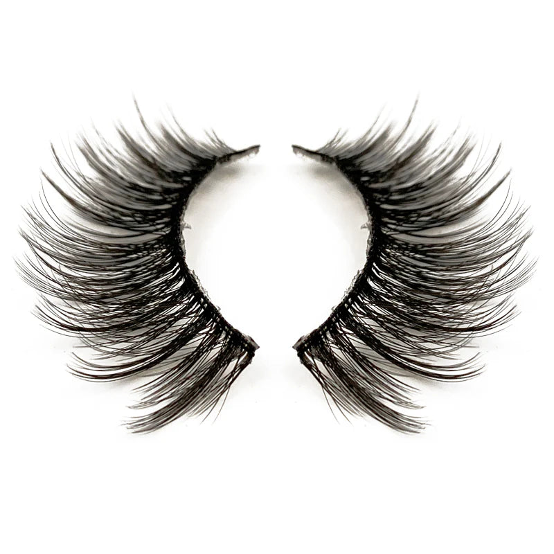 Natural 3D Faux Mink Lashes Colorful Package with Lash Brush V09