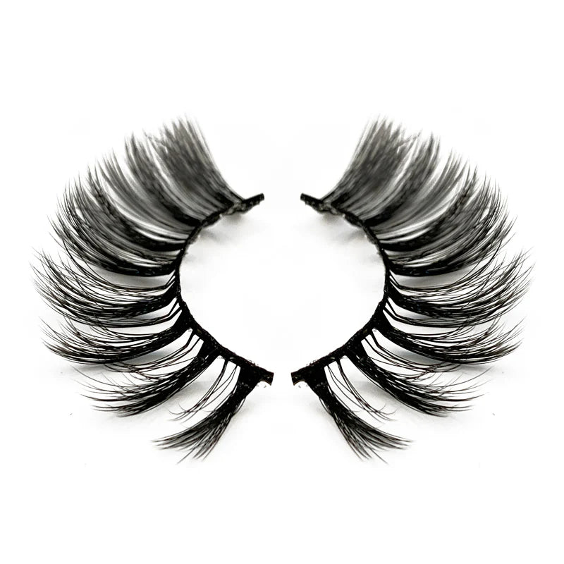 Natural 3D Faux Mink Lashes Colorful Package with Lash Brush V14