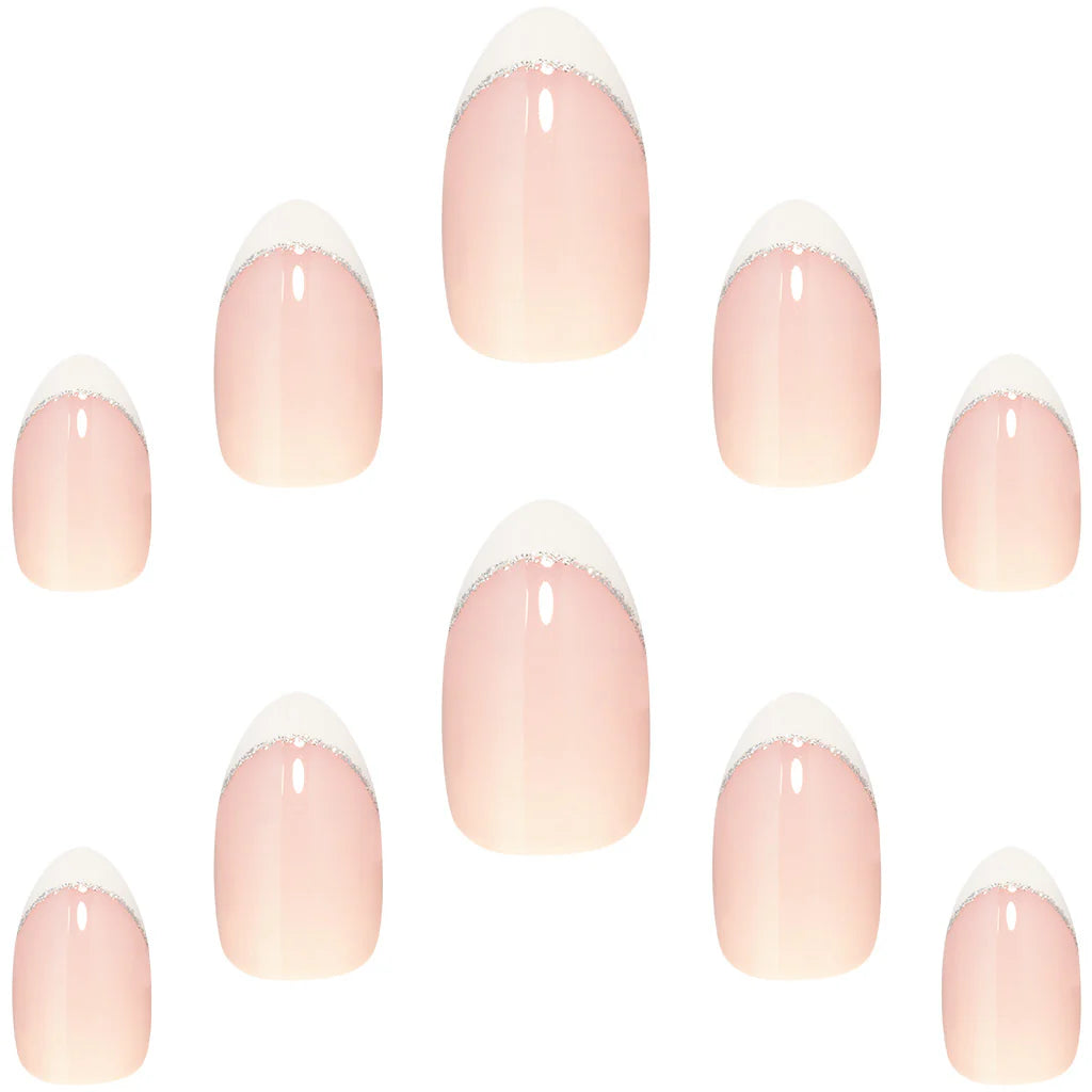 False Nails Almond Short Length - French 162