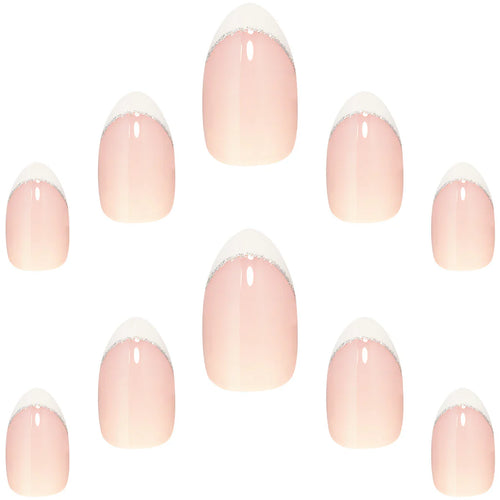 False Nails Almond Short Length - French 162