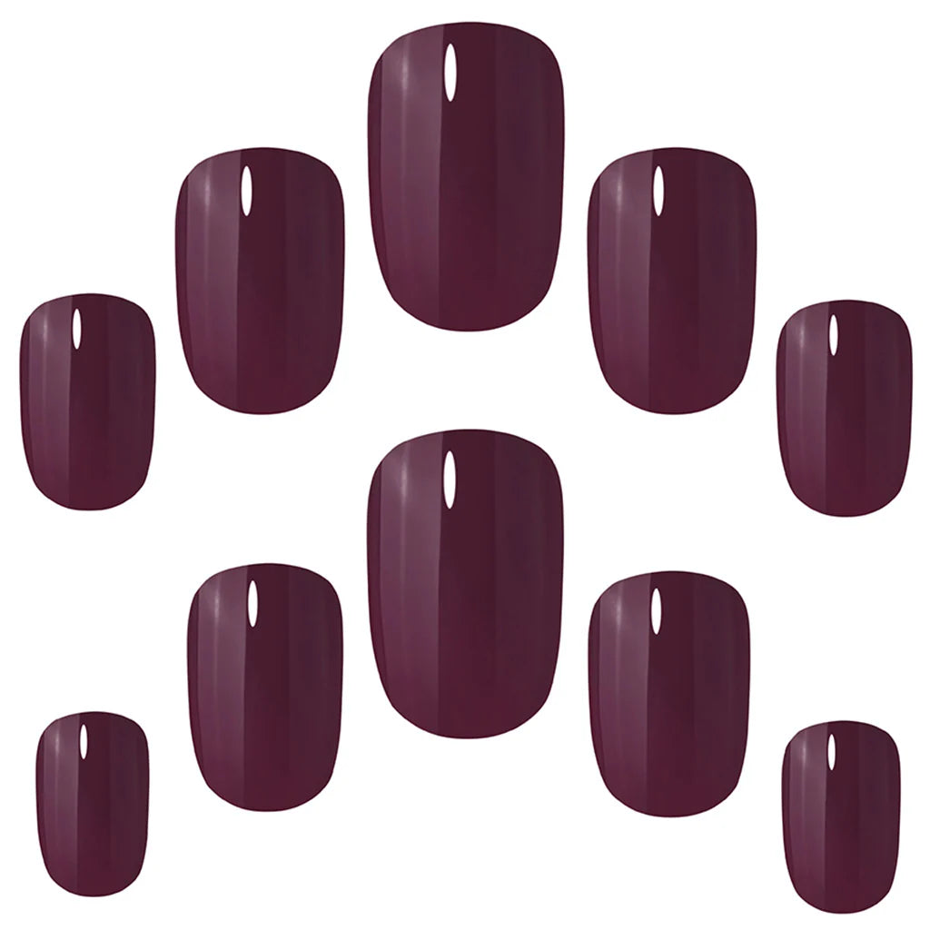 False Nails Squoval Short Length - Perfect Plum