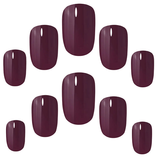 False Nails Squoval Short Length - Perfect Plum