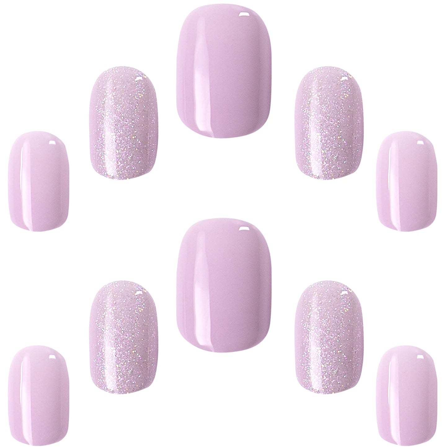 False Nails Squoval Short Length - Lavender Spritz