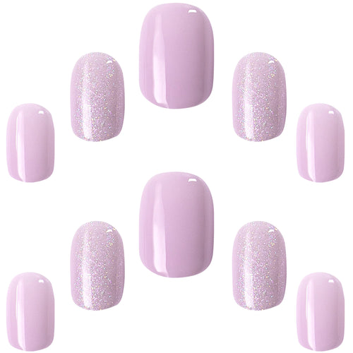 False Nails Squoval Short Length - Lavender Spritz
