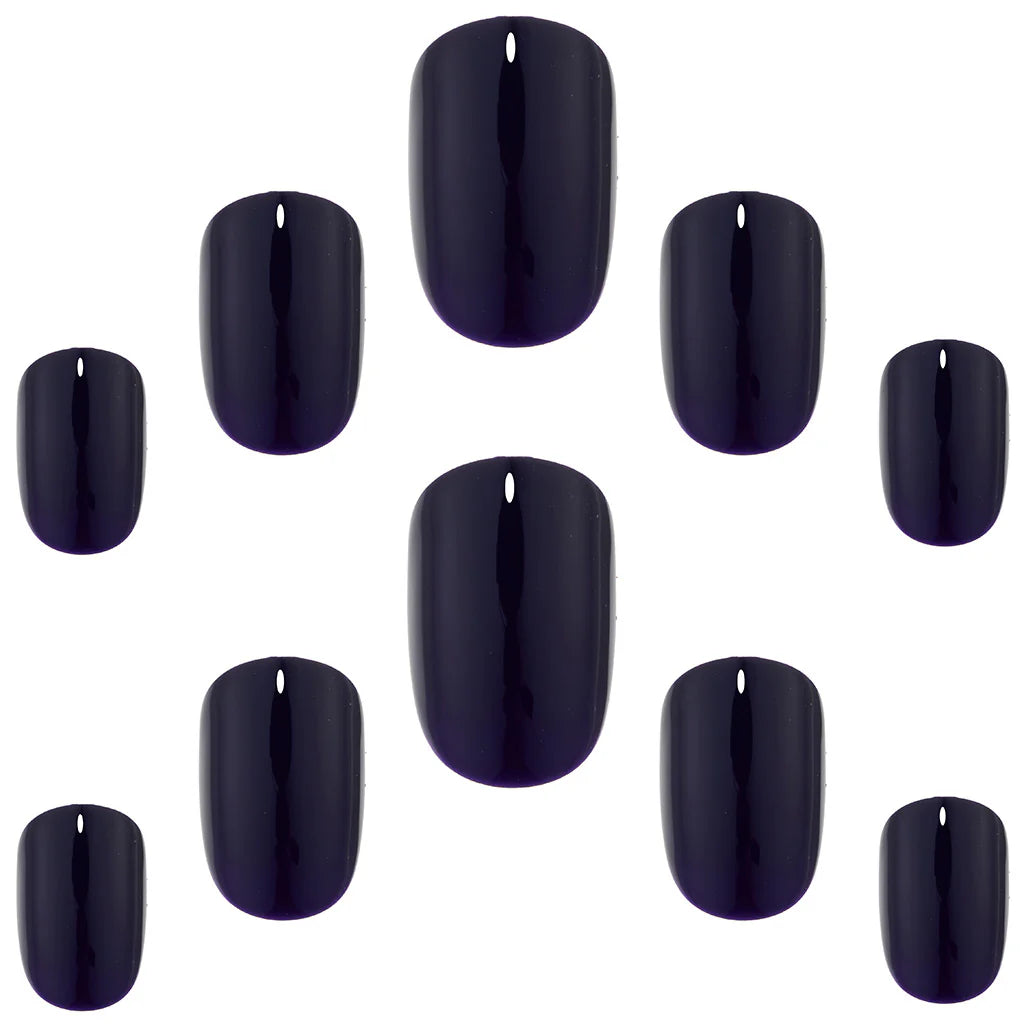 False Nails Squoval Short Length - Inky Blue