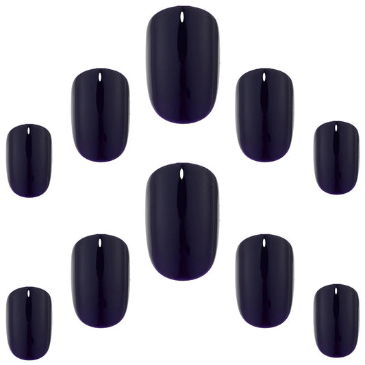 False Nails Squoval Short Length - Inky Blue