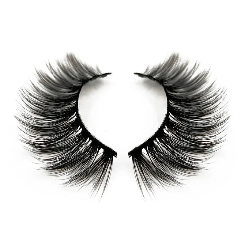 Natural 3D Faux Mink Lashes Colorful Package with Lash Brush V15