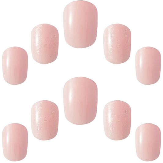 False Nails Squoval Short Length - Rose Fizz