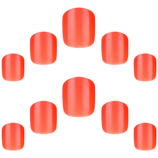 False Nails Squoval Short Length - Grapefruit Slice