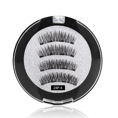 4 Magnets 3D Magnetic False Eyelashes With  Lash Applicator Tool 24P-4