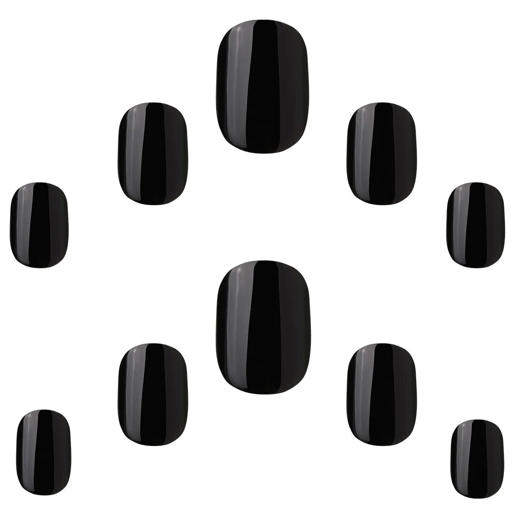 False Nails Squoval Short Length - Midnight Black