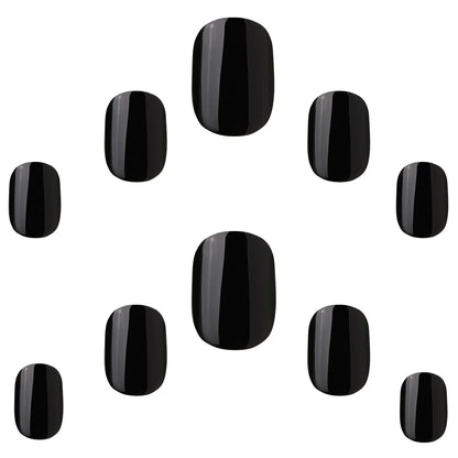 False Nails Squoval Short Length - Midnight Black