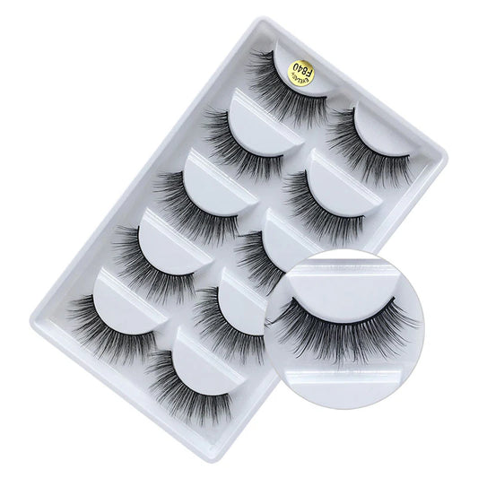 3D Mink Eyelashes Natural 5 Pairs F840