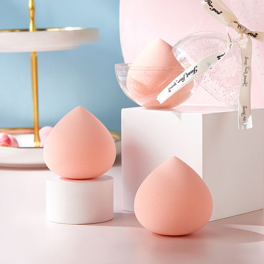 Peach beauty egg does not eat powder fruit fart peach sponge makeup powder puff box