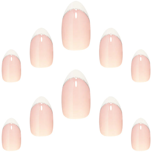 False Nails Almond Short Length - French 162