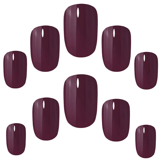 False Nails Squoval Short Length - Perfect Plum