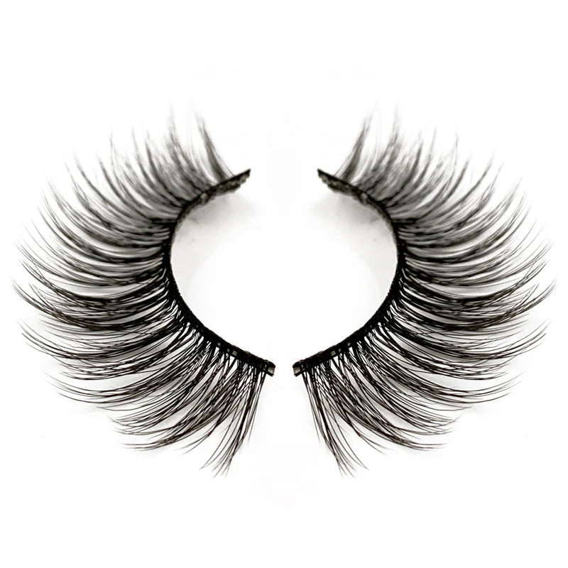 Natural 3D Faux Mink Lashes Colorful Package with Lash Brush V08