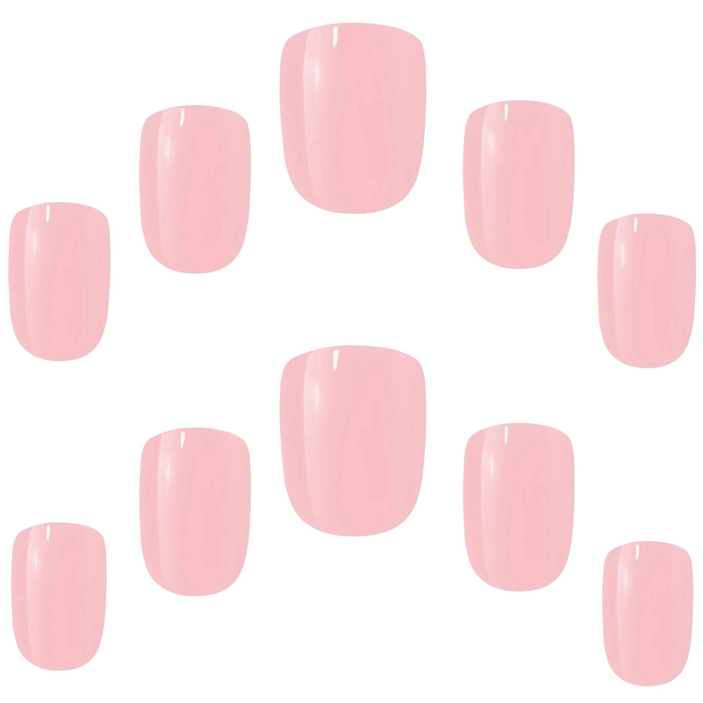 False Nails Square Short Length - Ballerina Pink