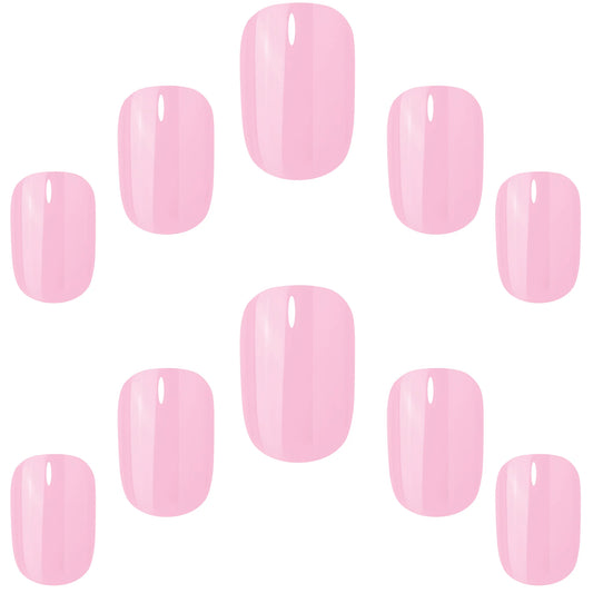 False Nails Squoval Short Length - Perfect Pink