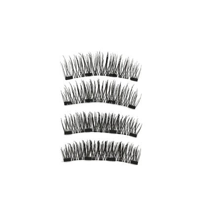 4 Magnets 3D Magnetic False Eyelashes With  Lash Applicator Tool 24P-4