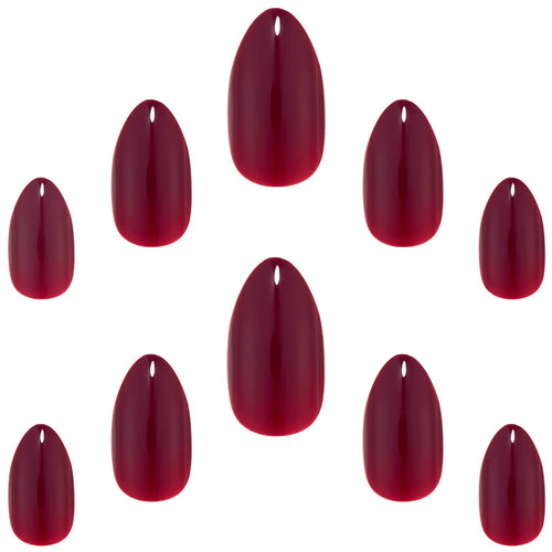 False Nails Almond Short Length - Cherry Pie