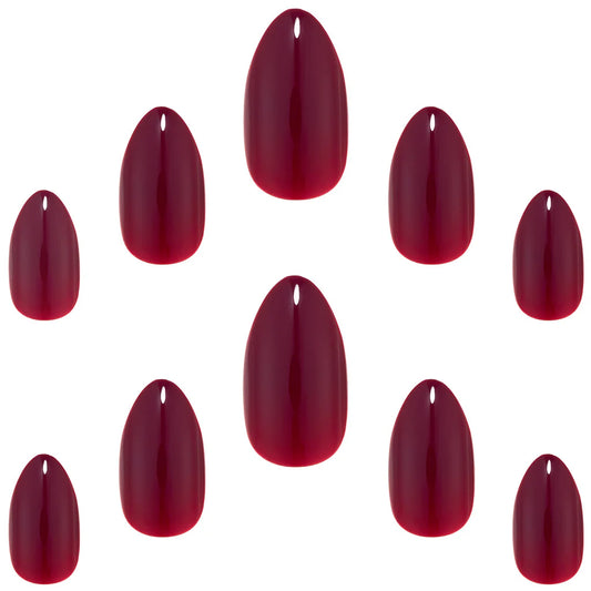 False Nails Almond Short Length - Cherry Pie